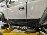 Lower Door Skirting - 2mm Chequer Plate  Gloss Black To Fit Defender 90