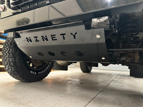 Gloss Black NINETY Sump Steering Guard Steel fits Land Rover Defender 90 110