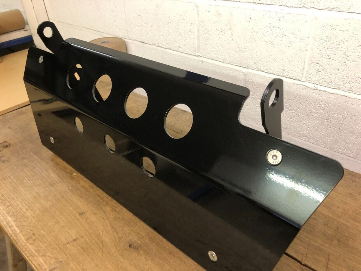 Schwarz Glänzend UNION JACK Sump Guard 5mm Aluminium Passt Für