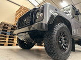 Stainless Steel DRL LED Matt Black Front Bumper INC Caps Fit Land Rover Defender