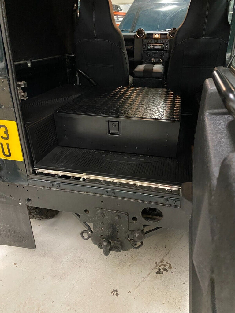 Rear Black Pull Out Drawer Safe Fit Land Rover Defender 90 110 Utility ...