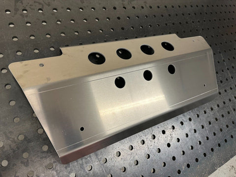 thumbnail interactive-video image 1 of Bison Autodesign 5mm Bare Aluminium Steering Sump Guard Plate – For Land Rover Defender 90/110/130 1 of 5