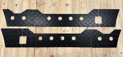 Lower Door Skirting 3mm Chequer Plate Matt Black Fits Land Rover Defender 90