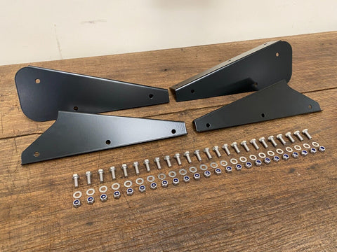thumbnail image 2 of Black Stainless Steel Mud Flap Brackets For Land Rover Defender 110 (Rear) – Pair By Bison Autodesign 2 of 5