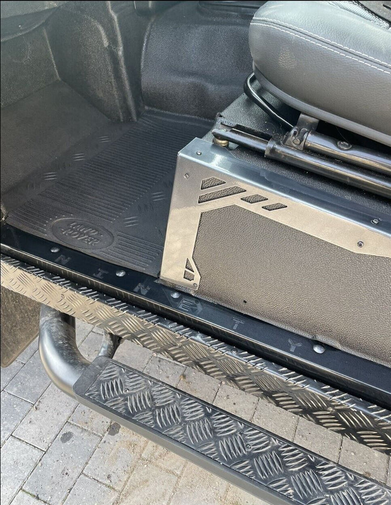 NINETY FRONT door carpet retainer trims Gloss Black Fit Land Rover Def ...