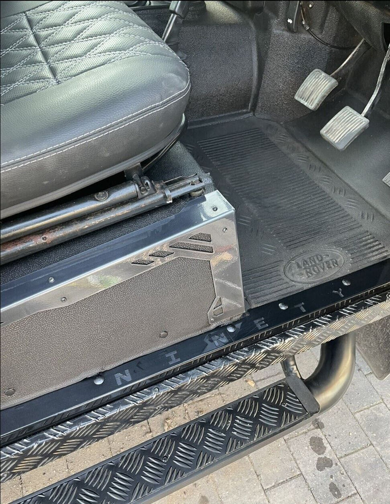 NINETY FRONT door carpet retainer trims Gloss Black Fit Land Rover Def ...
